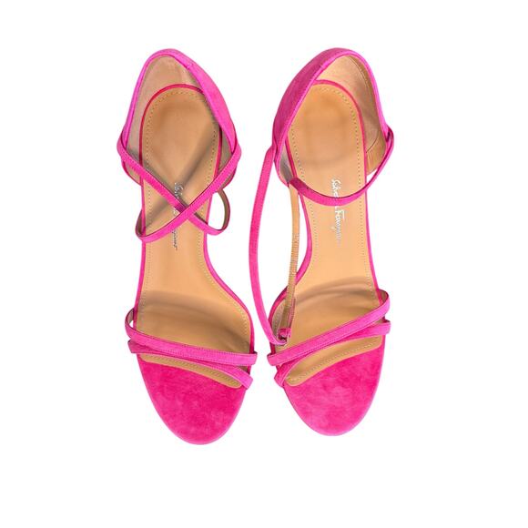 Ferragamo NIB Ines 95 Stiletto Sandal in Hot Pink Size 9.5 - Picture 6 of 12